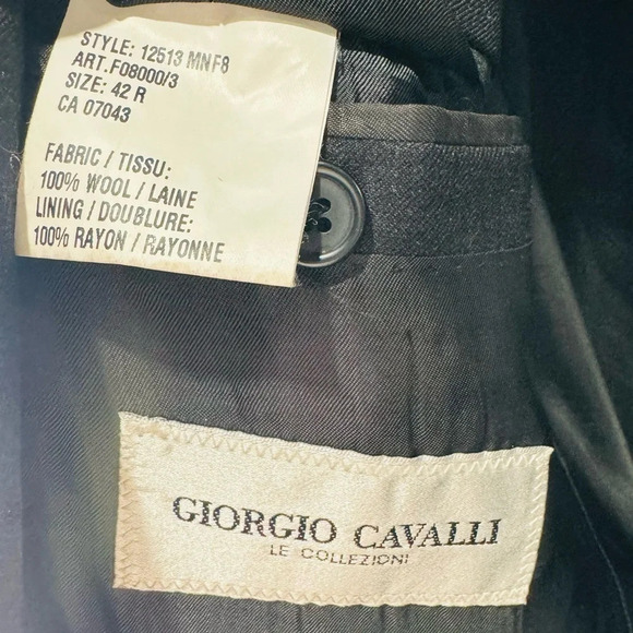 Giorgio Cavalli 100% wool blazer sports coat charcoal gray 42R classic fit rare - Picture 4 of 4